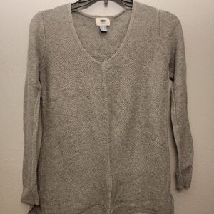 Gray V-Neck Women's Sweater